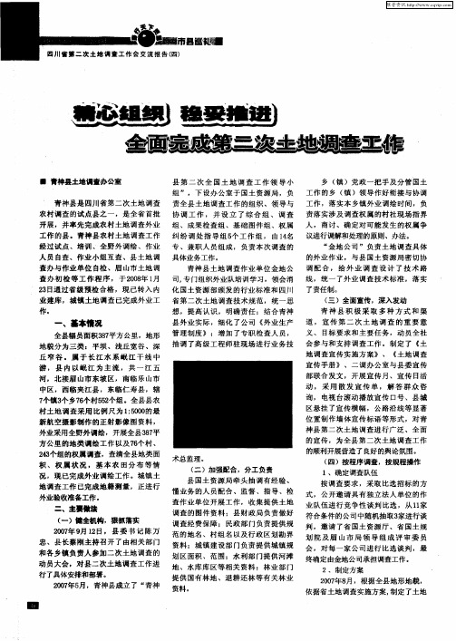 精心组织 稳妥推进 全面完成第二次土地调查工作