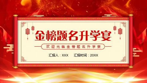 欢迎光临金榜题名升学宴学习PPT动态演示