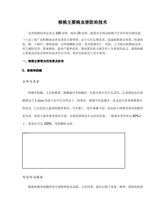 核桃主要病虫害防治技术