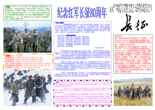 2016纪念红军长征胜利80周年电子手抄报 红军长征电子小报