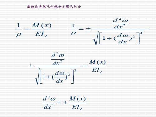 《材料力学》讲义5-2梁挠曲线近似微分方程及积分ppt课件