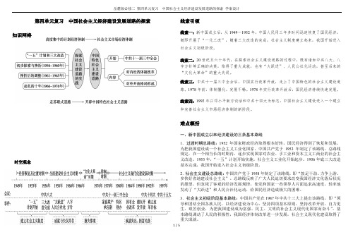 岳麓版必修二 第四单元复习  中国社会主义经济建设发展道路的探索 学案设计