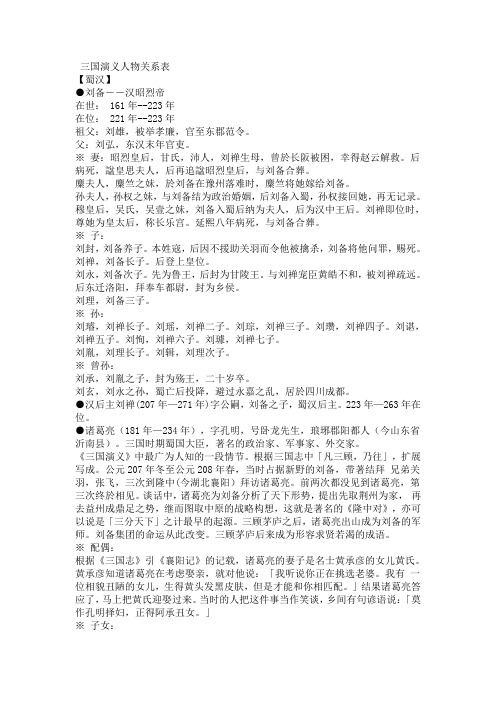 三国人物关系表