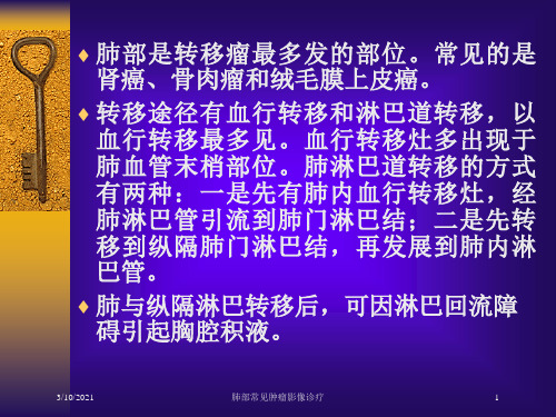 肺部常见肿瘤影像诊疗培训课件