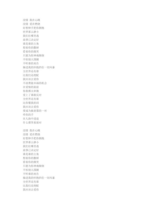 汪东城 我应该去爱你的歌词