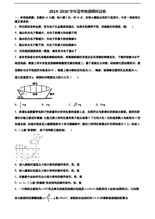 上海市2019-2020学年高考物理检测试题