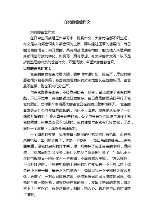 白发的爸爸作文