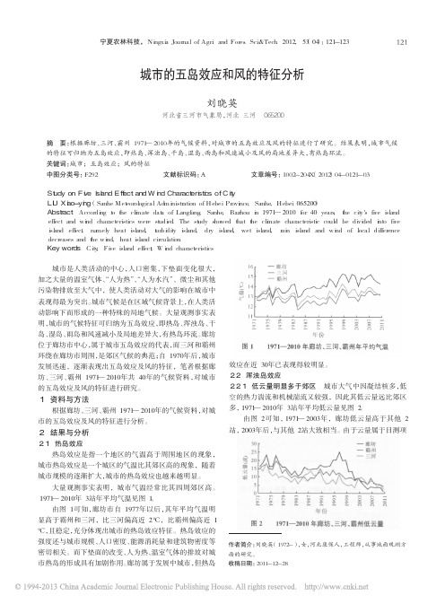 城市的五岛效应和风的特征分析_刘晓英