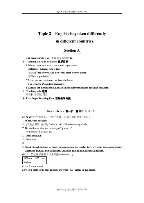 湘教版-英语-九上-Topic 2 .(Topic2教案) (2)