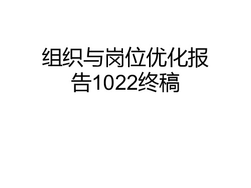 组织与岗位优化报告1022终稿