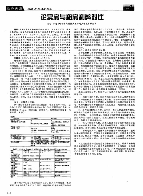 论买房与租房利弊对比
