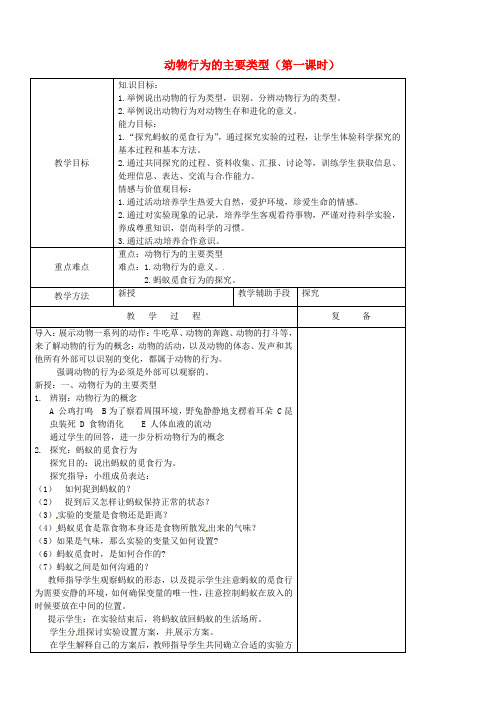 5902.苏教初中生物八上《第6单元 第18章 第1节 动物行为的主要类型》word教案 (5)