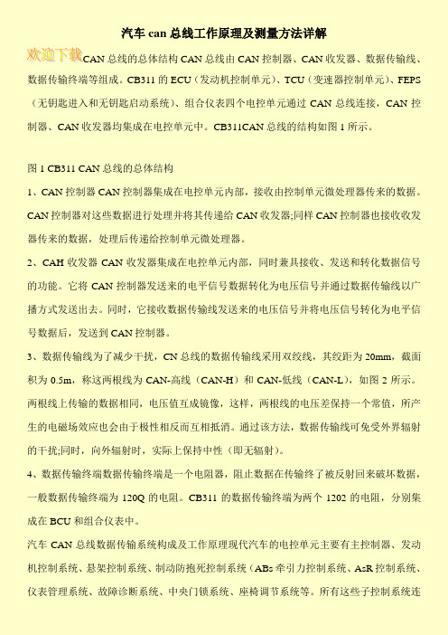 汽车can总线工作原理及测量方法详解