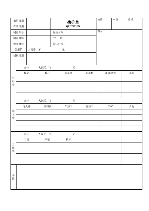 估价单