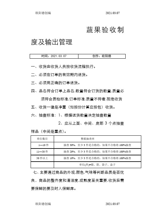 蔬菜验收标准图片版之欧阳德创编