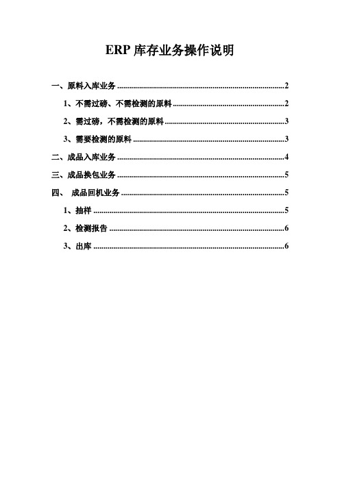 ERP--库存业务操作使用手册 1.0