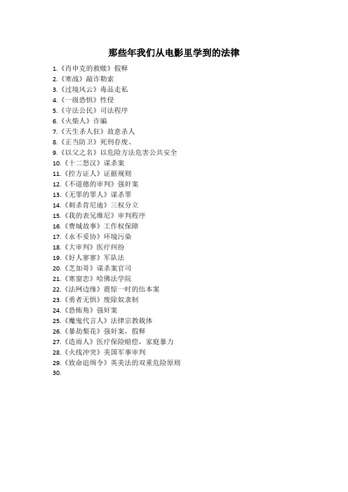 那些年我们从电影里学到的法律
