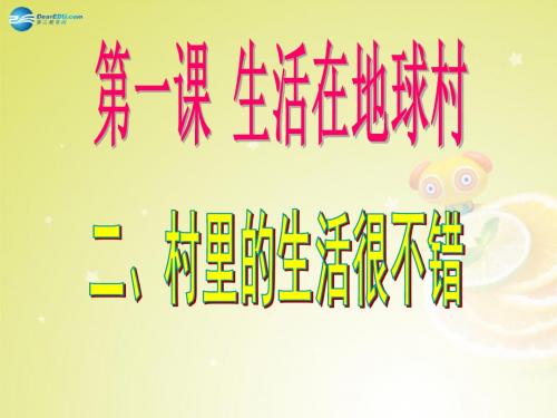九年级政治全册 第一课《生活在地球村》第2框 村里的生活很不错课件 人民版
