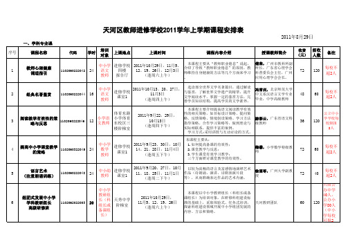 课程安排