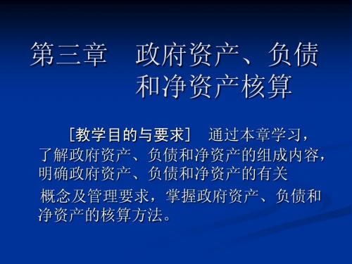 政府资产负债和净资产核算