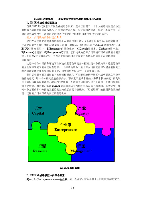 ECIRM战略模型