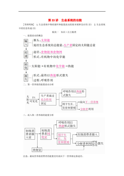 全国版2019版高考生物一轮复习第33讲生态系统的功能培优学案201805103102