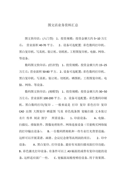 图文店业务资料汇总