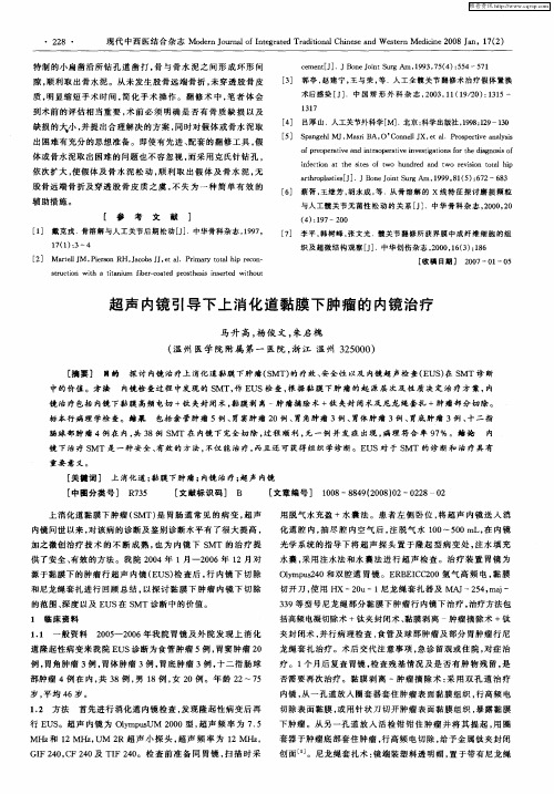 超声内镜引导下上消化道黏膜下肿瘤的内镜治疗