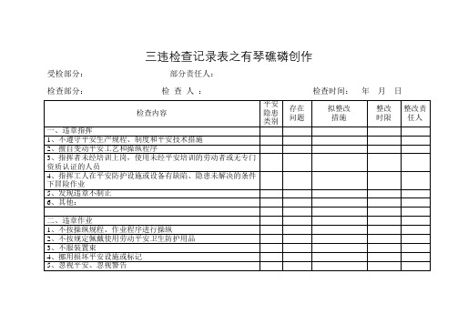 三违检查记录表
