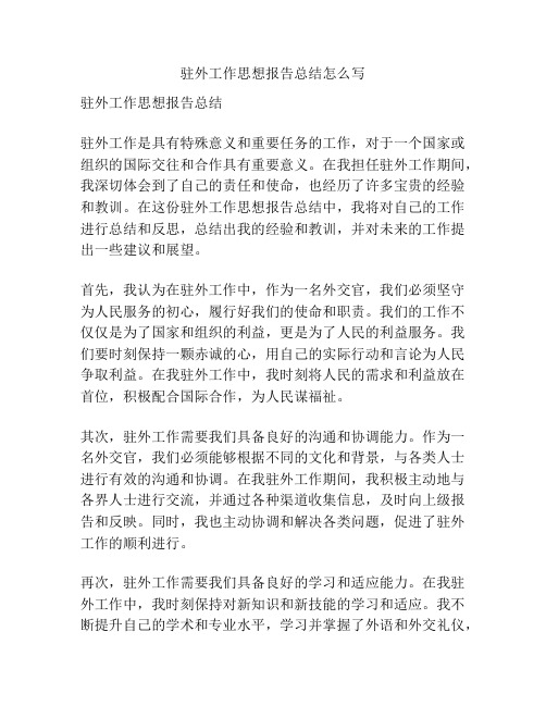 驻外工作思想报告总结怎么写