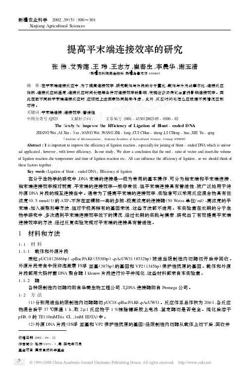 提高平末端连接效率的研究