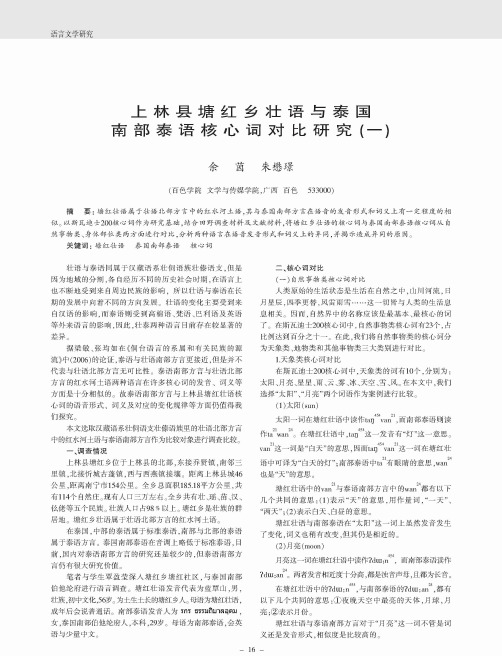 上林县塘红乡壮语与泰国南部泰语核心词对比研究(一)
