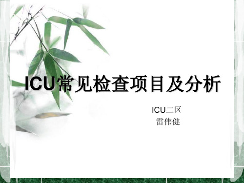 ICU常见检查项目及分析ppt课件