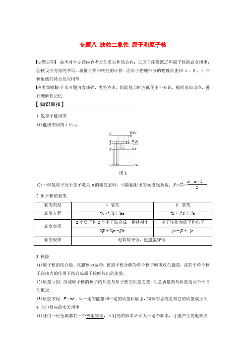 2017版高考物理大二轮复习与增分策略专题八波粒二象性原子和原子核