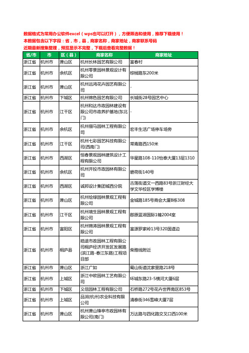 2020新版浙江省杭州市园艺有限公司工商企业公司商家名录名单黄页联系电话号码地址大全688家