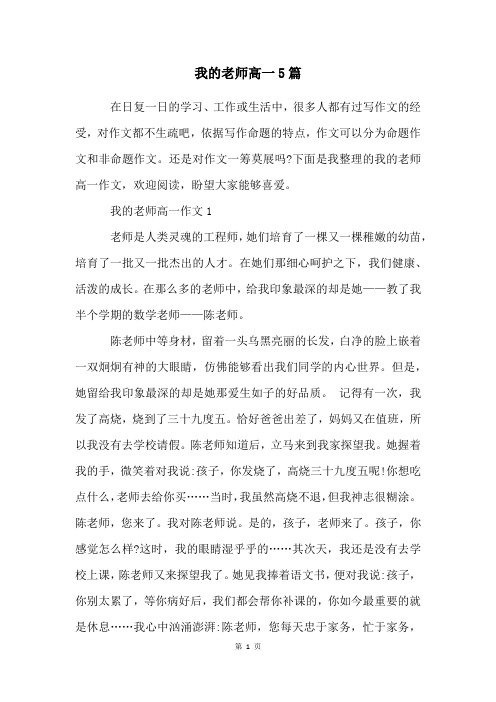 我的老师高一5篇