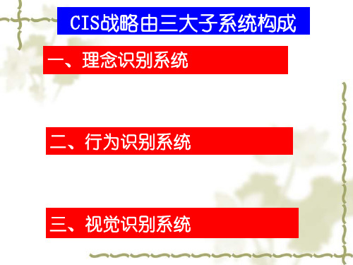 某公司CIS的三大子系统概述