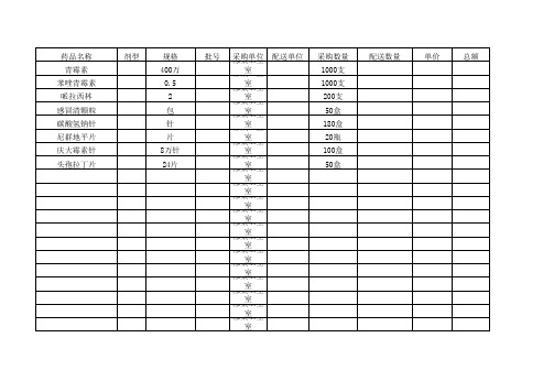 穆集 药品进货单Microsoft Excel 工作表 (1)