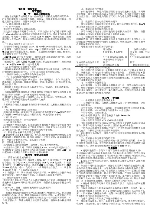 细胞生物学学习资料(第9-11章)