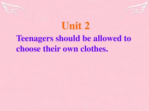 山东省淄博市周村区萌水中学九年级英语全册 Unit 2 Teenagers should be
