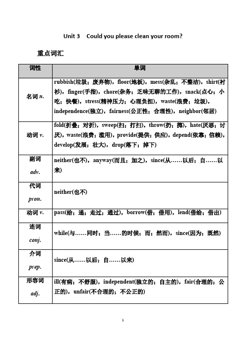 人教版八年级下英语Unit 3  --4单元知识总结