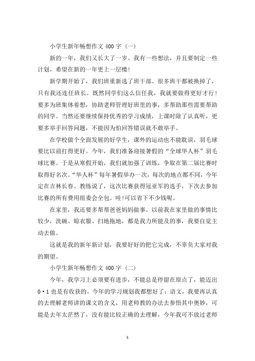 最新小学生新年畅想作文400字5篇