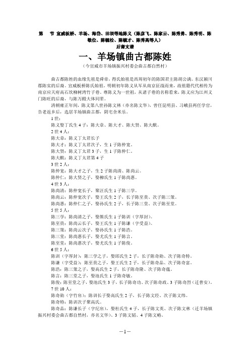 (一)曲古都陈姓