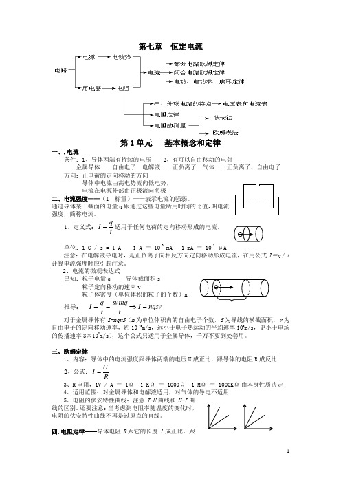 高考复习 第七章  恒定电流02