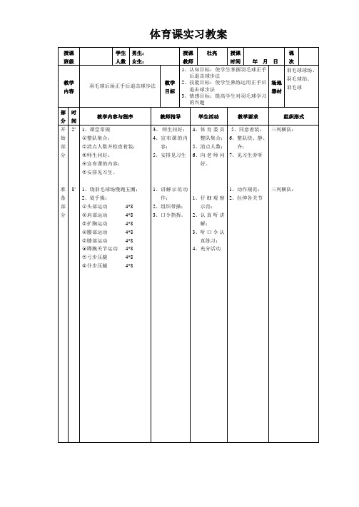 羽毛球后场正手后退击球步法