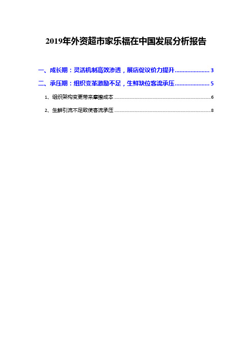 2019年外资超市家乐福在中国发展分析报告