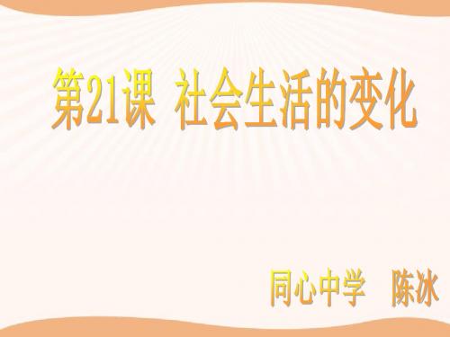 第21课 社会生活的变化