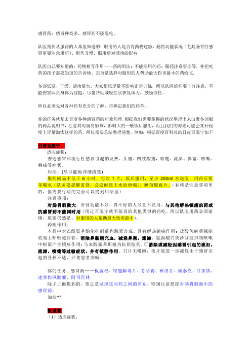 感冒药感冒种类多感冒药不能乱吃