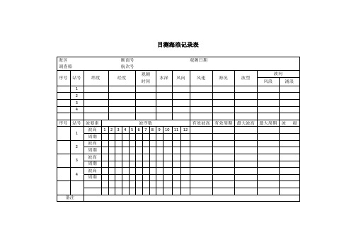 目测海浪记录表
