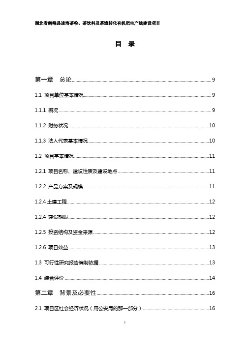 源峰公司项目建议书